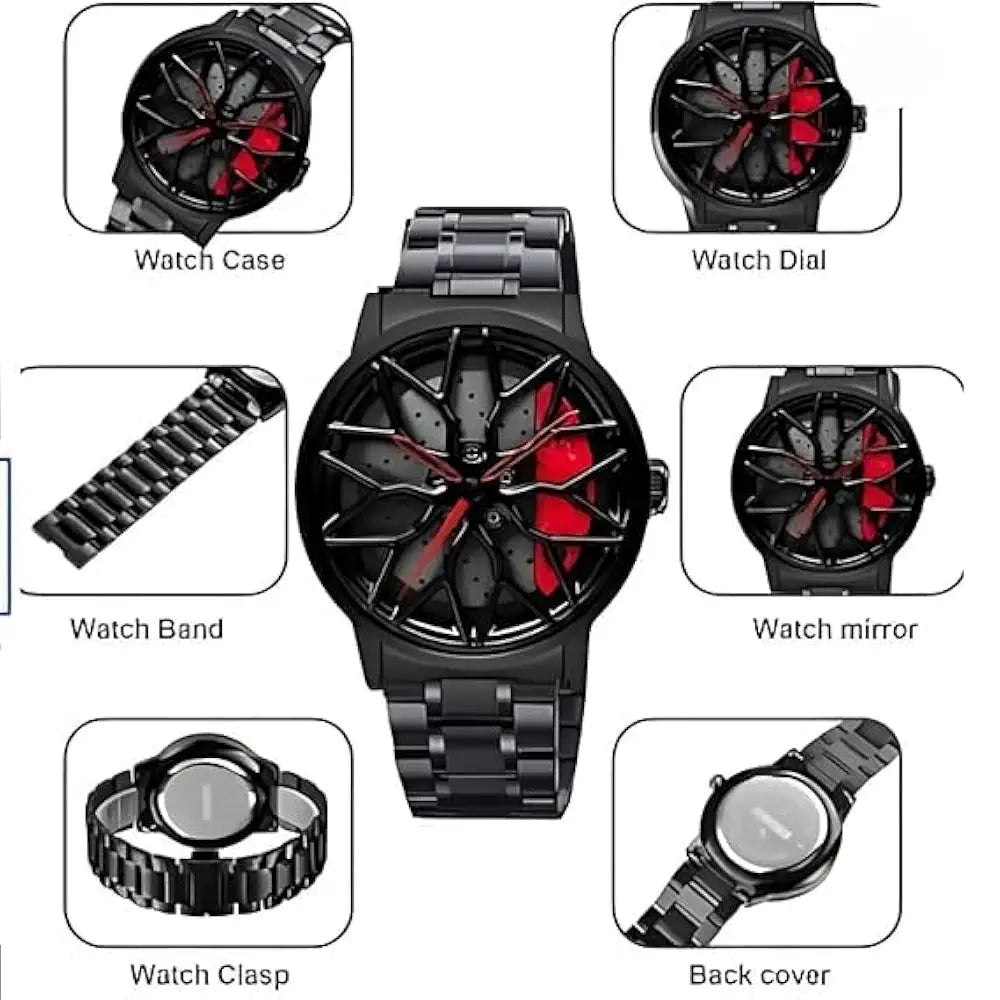 Car Spinning Wheel Men's Analog Watch