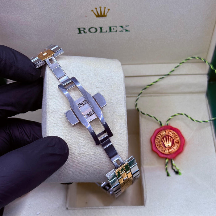 Rolex Oyster Perpetual Datejust (Two-Tone Yellow Gold and Steel with Fluted Bezel and Honeycomb Dial)